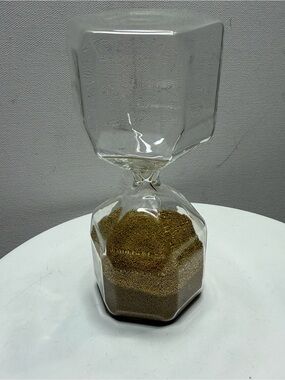 IKEA Clear Glass Hourglass with Gold Sand
